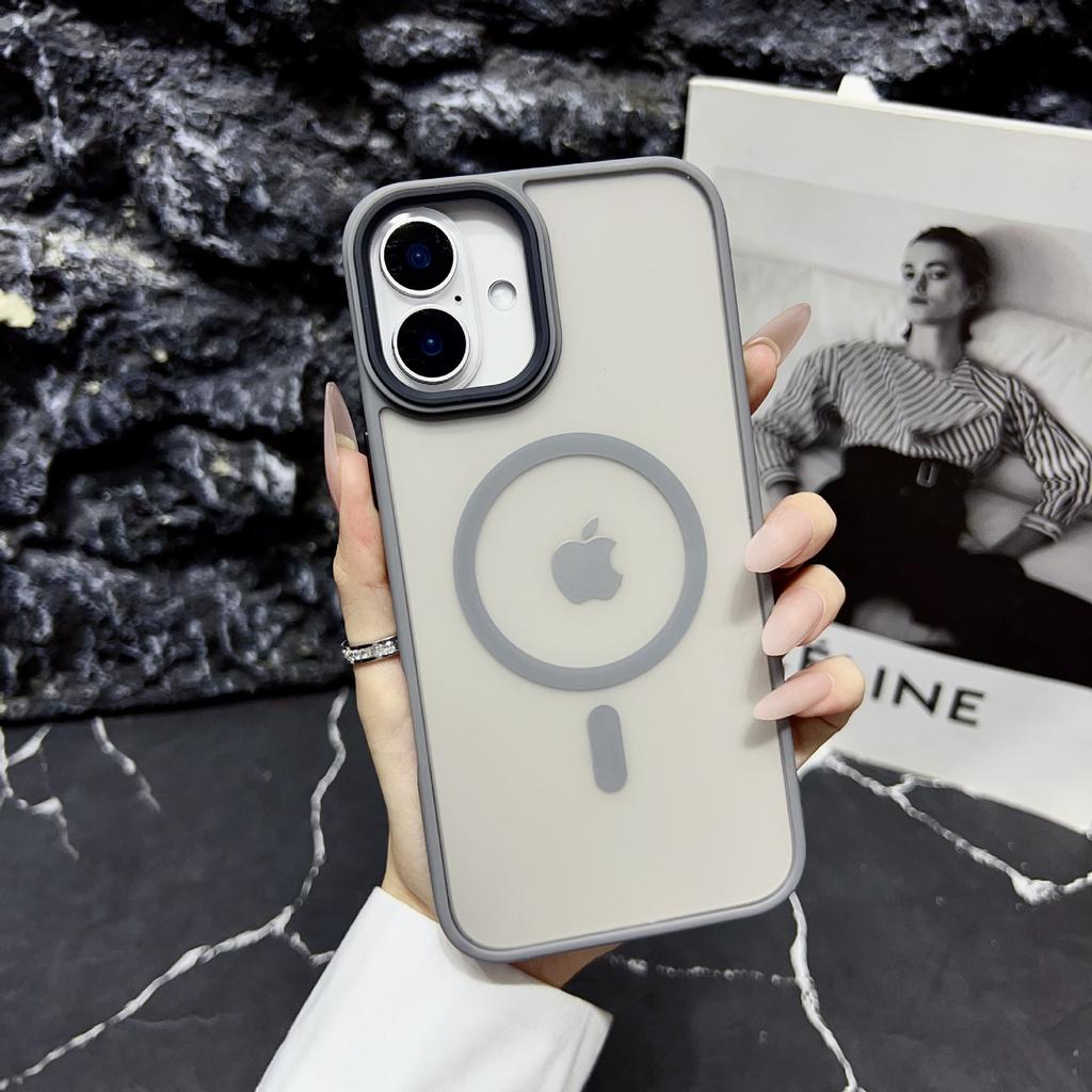 Для Apple 17 Магнитный чехол для телефона для iPhone 16 Promax Текстура кожи Матовый 15 Полупрозрачный Защита от падений