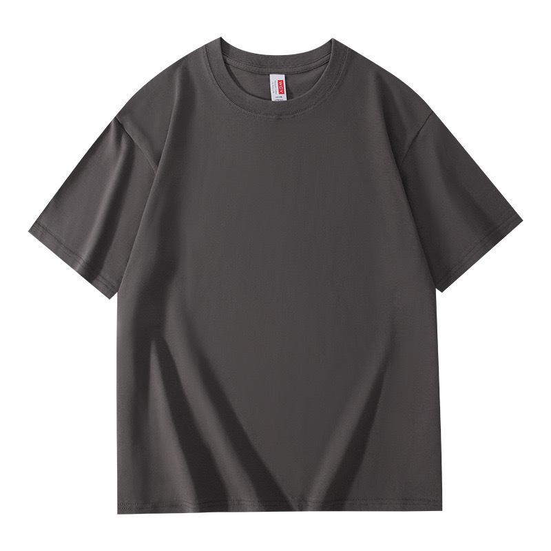 Футболка с короткими рукавами из плотного хлопка, мужская свободная однотонная нижняя рубашка, летняя футболка для мужчин и женщин