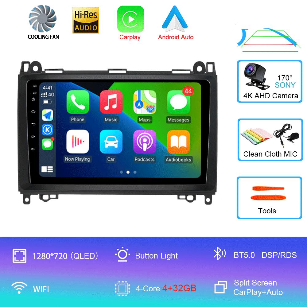 Видеоплеер Android 14 9'' для Mercedes Benz B200 Sprinter W906 W639 AB Class W169 W245 Viano Vito Car Radio Multimedia GPS DVD