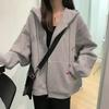 Кардиган с капюшоном, толстовка для женщин, осень, новый корейский стиль, универсальный, свободный, с длинными рукавами, на молнии, тонкий топ для женщин