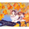 Diamond Embroidery "Maple Kitten" 5D Diamond Painting Cross Stitch Diamond Mosaic Craft