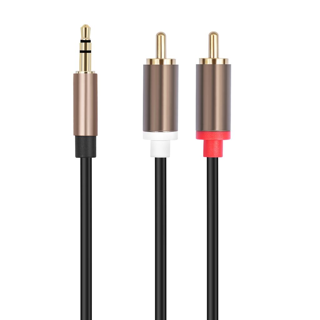 3.5mm Male To Dual RCA Male Audio Cable AUX Jack Y Splitter For Home Theater HiFi Systems With Gold Plated Connectors