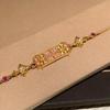 French Vintage Natural Mother of Pearl Hollow Iris Bracelet with Diamond Pink Sapphire Flower for Women