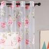 Topfinel Цветочные прозрачные оконные шторы для окон Роскошные прозрачные шторы для кухни Гостиная Панель для окон в спальне Люверс