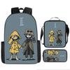 Little Nightmares Anime School Backpack Set Kids - 17 Inch Oxford Fabric Dual-Strap Bag With Crossbody Pouch Pencil Case