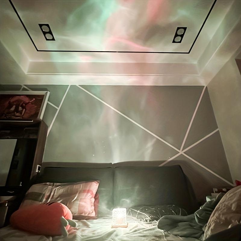 1pc Rotating Water Ripple Night Light, USB Night Lamp, RGB 16 Color Spin Creative Bedside Flame Atmosphere Lamp