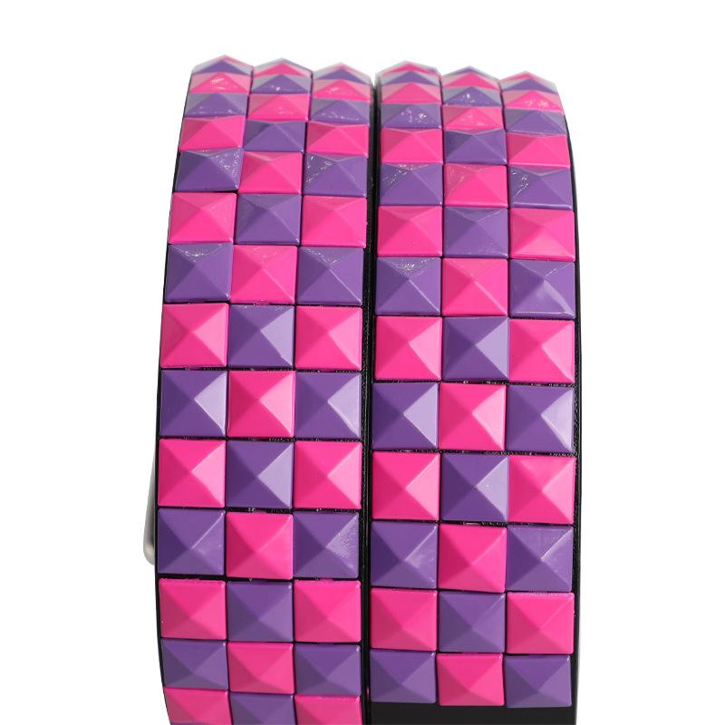 Multicolor Rivet Belt Women'S Heavy Metal Belt Men'S And Women'S Belt, Punk Rock Jeans Belt