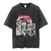 Short Sleeve Vintage Anime Adventure Washed T-Shirt Killer T-Shirt Queen'S Cotton Pattern Bizarre T-Shirt Men'S And Women'S Casual J