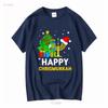Happy Chrismukkah Funny Hanukkah And Christmas 2022 Pajama T Shirt vintage Washed Comfortable Slightly Soft fashion homme