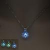 Luminous Glowing In The Dark Moon Lotus Flower Shaped Pendant Necklace For Women Yoga Prayer Buddhism Jewelry