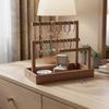 Solid Wood Bracelet Storage Holder Retro Style Ring Earring Necklace Display Dresser Storage