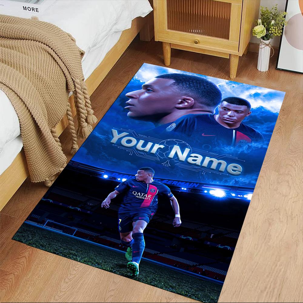 Mbappé Customize Text Floor Mat Suitable for Entryway Kitchen Outdoor Game Room Anti-slip Rug Office home decor Perfect Gift for Women/Men