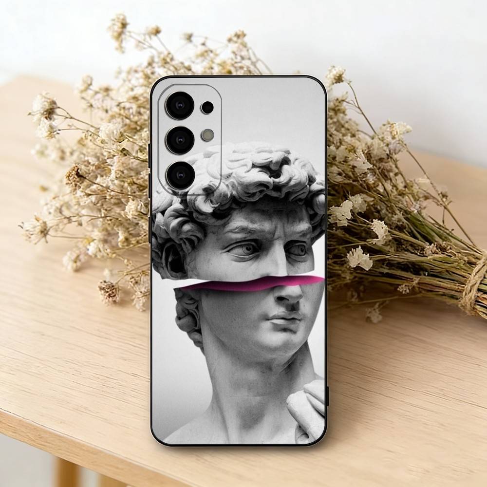 Эстетичный Смешной Давид Мона Лиза - Чехол для Телефона Для Samsung S25,S24,S21,S22,S23,S30,Ultra,S20,Plus,Fe,Мягкий Силикон Черный Чехол