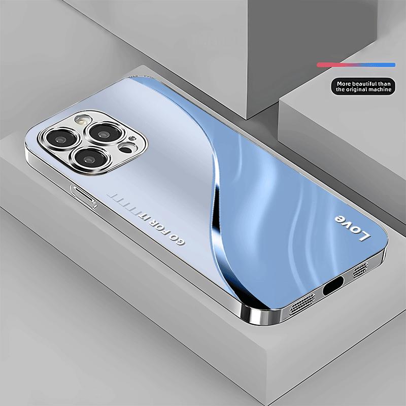 Стеклянный чехол для телефона с градиентной линией, подходит для iPhone 17 16 15 14 13 12 11 Pro/Max/Plus, противоударная задняя крышка