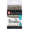 Case of 6 Pigma Micron Black Felt-Tip Pens + 1 Sakura Brush Pen