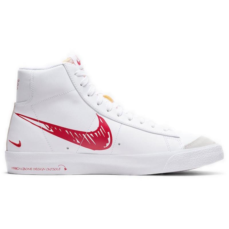 Nike Blazer Mid 77 Sketch White Red Sneakers Skateboard Shoes CW7580-100