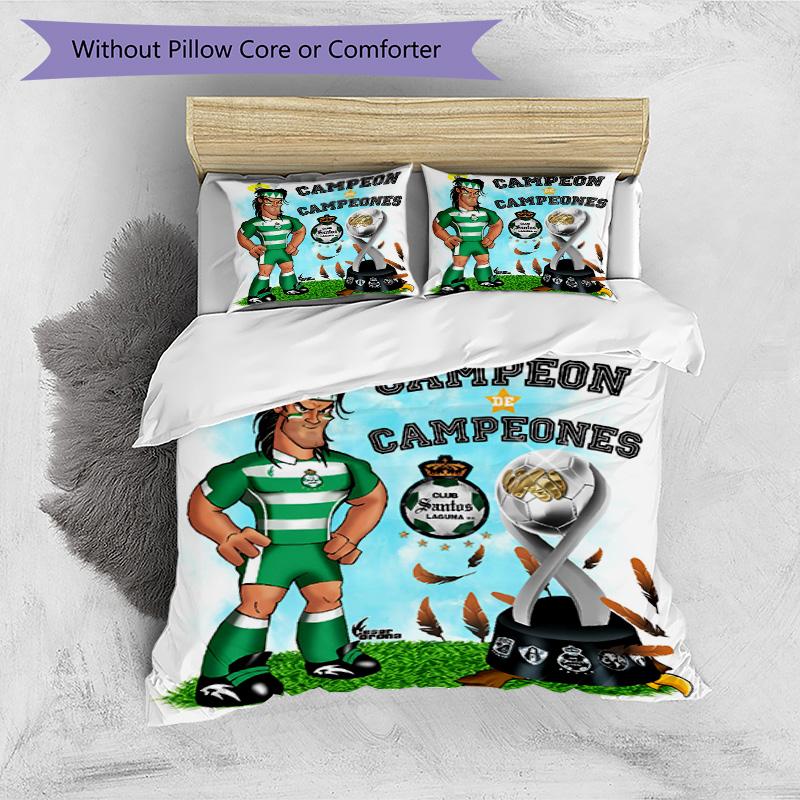 3pcs Duvet Cover Set (1*Duvet Cover + 2*Pillowcase, Without Core), Club Santos Laguna Print Bedding Set, Bedroom Decor, All‑Season, Birthday Gift