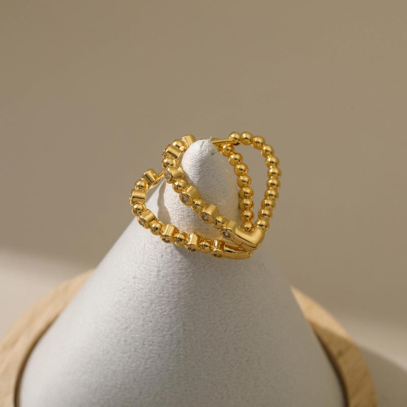 Серьги-гвоздики из меди с покрытием K Gold, креативные, с цирконами, простые