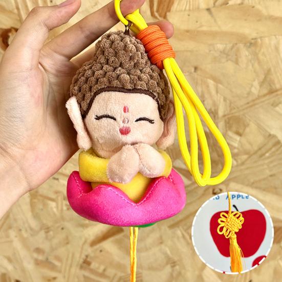 Мультяшный кулон Будды брелок со шнурком плюшевая кукла игрушка мягкий бархат подвесное украшение для сумки
