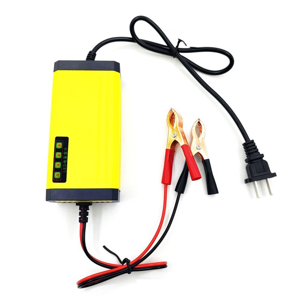Motorcycle Battery Charging 12V 2A LED Display Smart Battery Charger EU/US Plug Pulse Repair Power Supply Current Voltage Adjust
