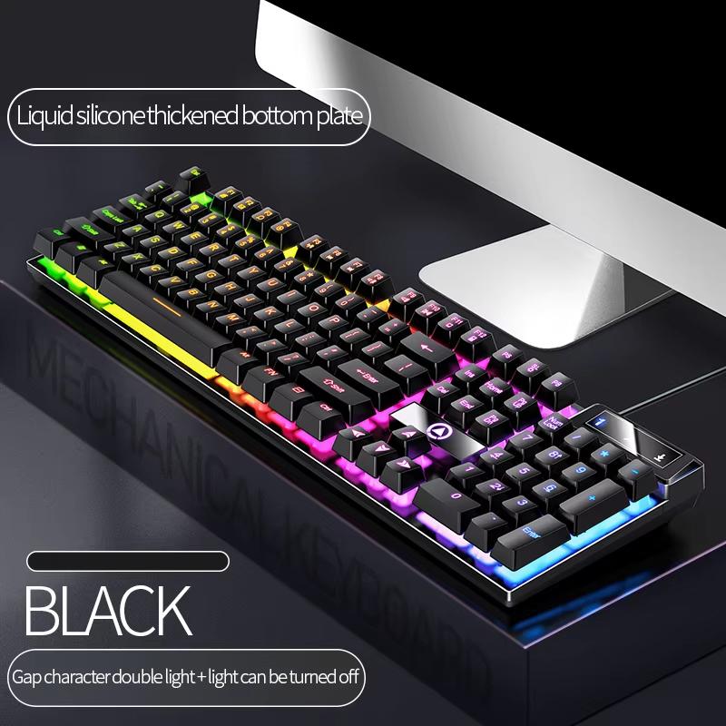 Механическая водонепроницаемая игровая клавиатура с RGB-подсветкой, полноразмерная, эргономичная, для ПК, компьютера, ноутбука, планшета