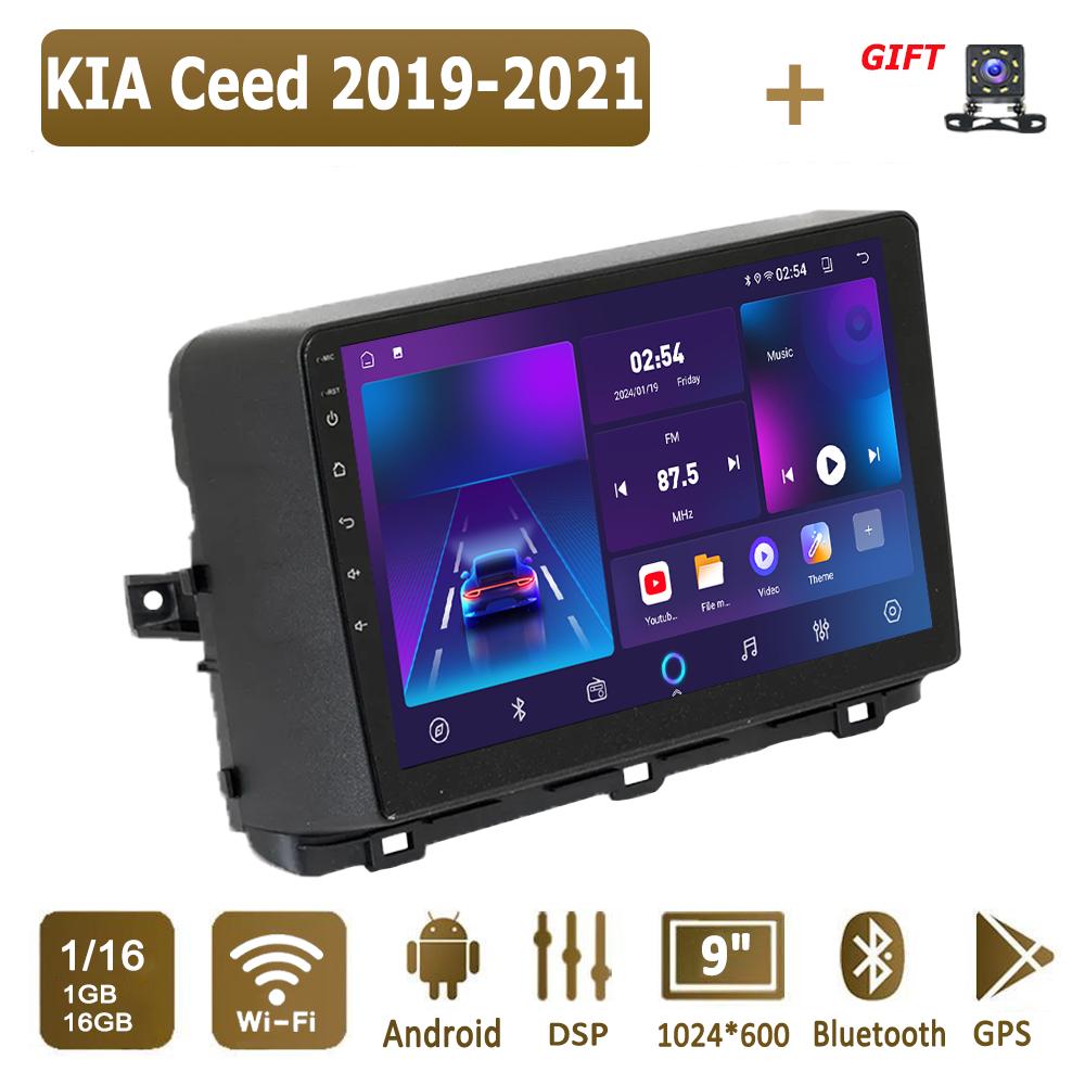 Android Car Radio For KIA Ceed 2019-2021 Мультимедийный проигрыватель Головное устройство Стерео GPS Навигация BT WIFI 1+16 ГБ