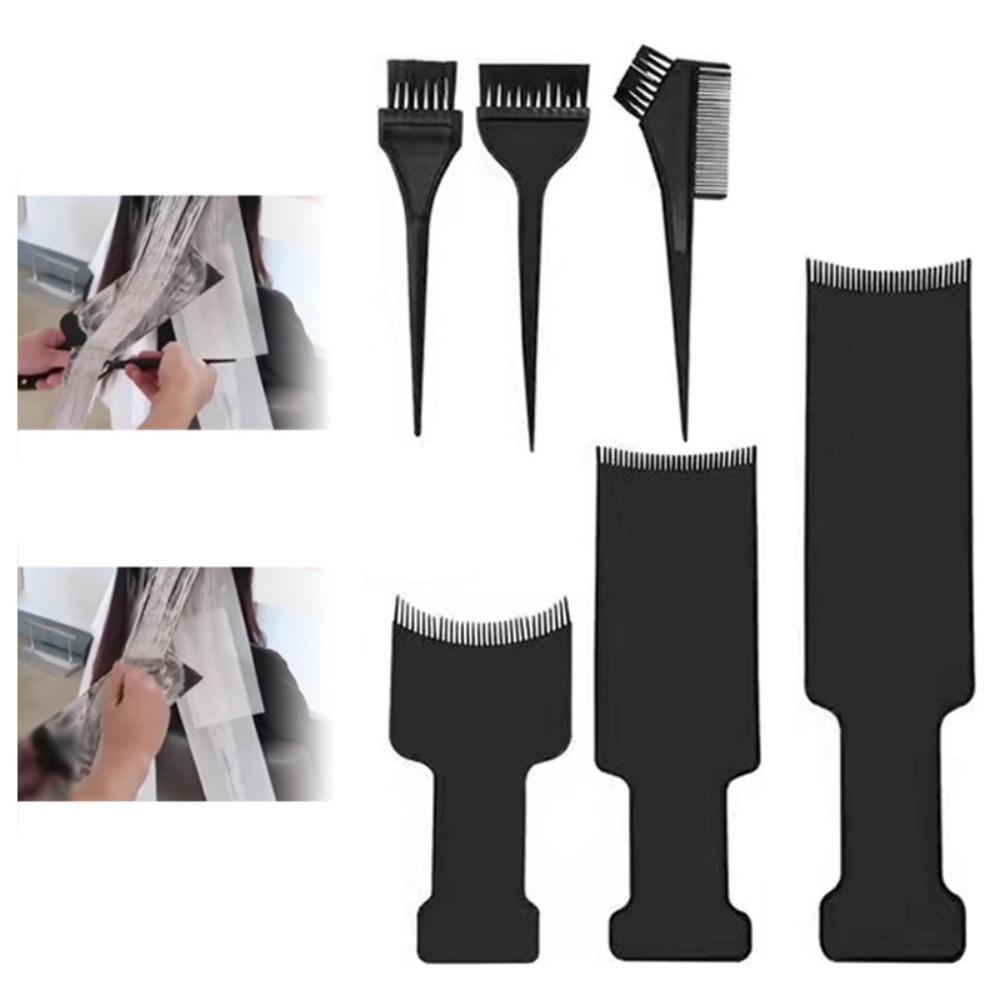 6Pcs/Set Hairdressing Hair Applicator Brush Dual-Sided Hair Highlight Dyeing Board Plate Salon