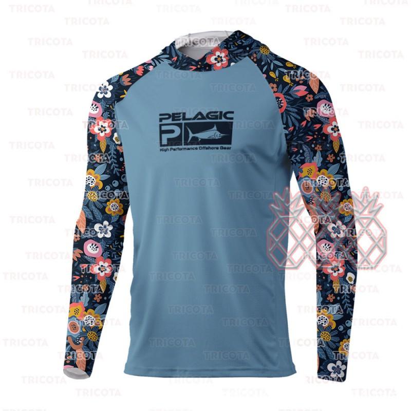 Mens Quick-Dry UV Protection Long Sleeve Fishing Hoodie Outdoor Angling Breathable Milk Silk Performance Top