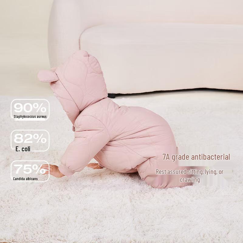 JELLYBABY Baby Thermal Padded Hooded Romper