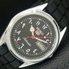 ОТРЕМОНТИРОВАННЫЕ МУЖСКИЕ ВИНТАЖНЫЕ ЧЕРНЫЕ ЧАСЫ SEIKO 5 AUTOMATIC 6309A JAPAN a442434-1