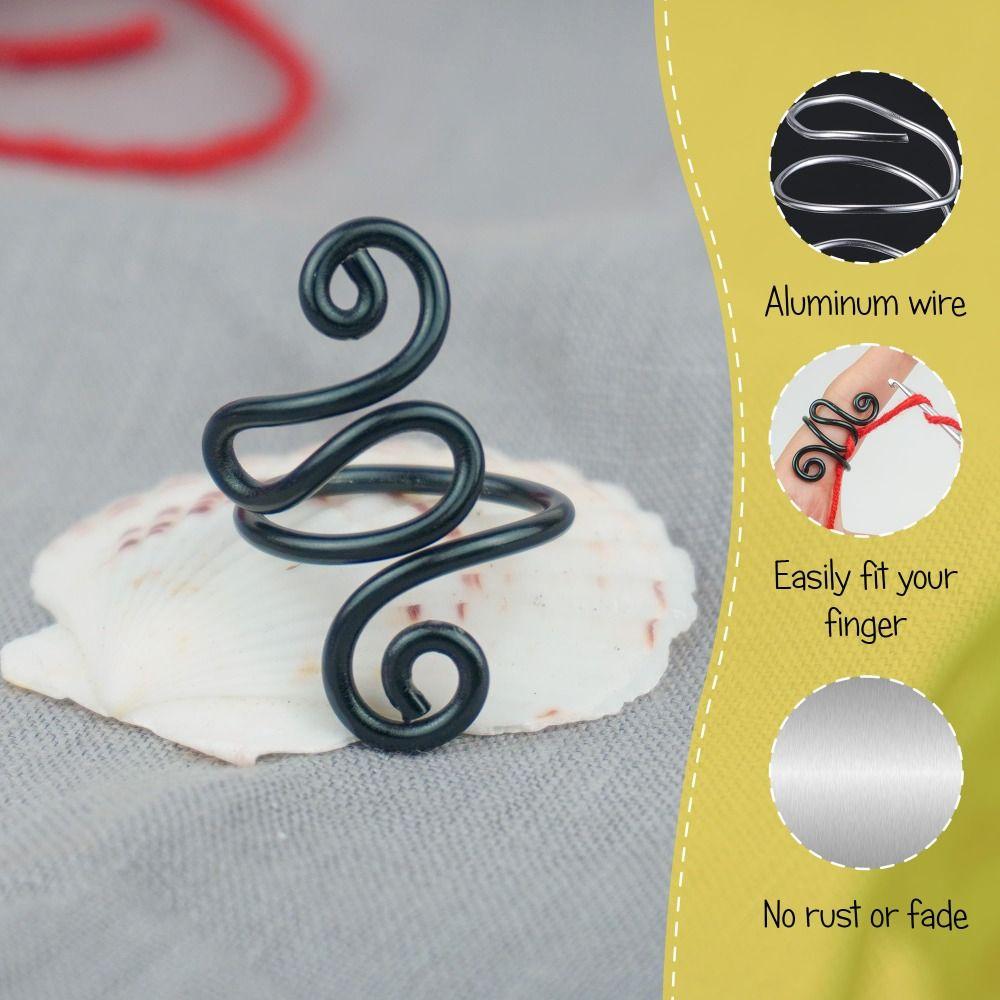 Sewing Accessories Adjustable Crochet Finger Ring Finger Wear Guides Ring Finger Household