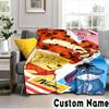 Custom Name Cartoon Pooh Blanket Bedding Blanket Picnic Blanket for Women Men, Throw Blankets for Couch Bed, Christmas and Halloween gifts