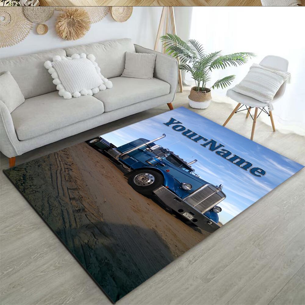 Kw Heavy Trucks Customizable Name Floor Mat Perfect for Hallway Bedrooms Outdoor Entryway Anti-slip Rug Decorate Offices