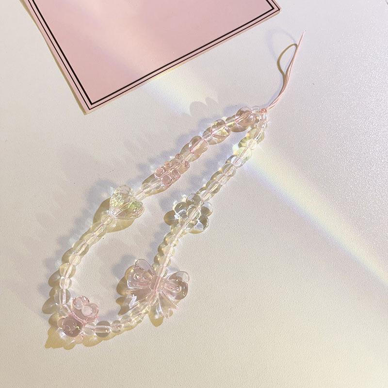 Корейский розовый медведь бабочка цветок телефон ремешок цепочка узел сотовый телефон шнурок брелок женщина девушка сумка камера кулон для чехол