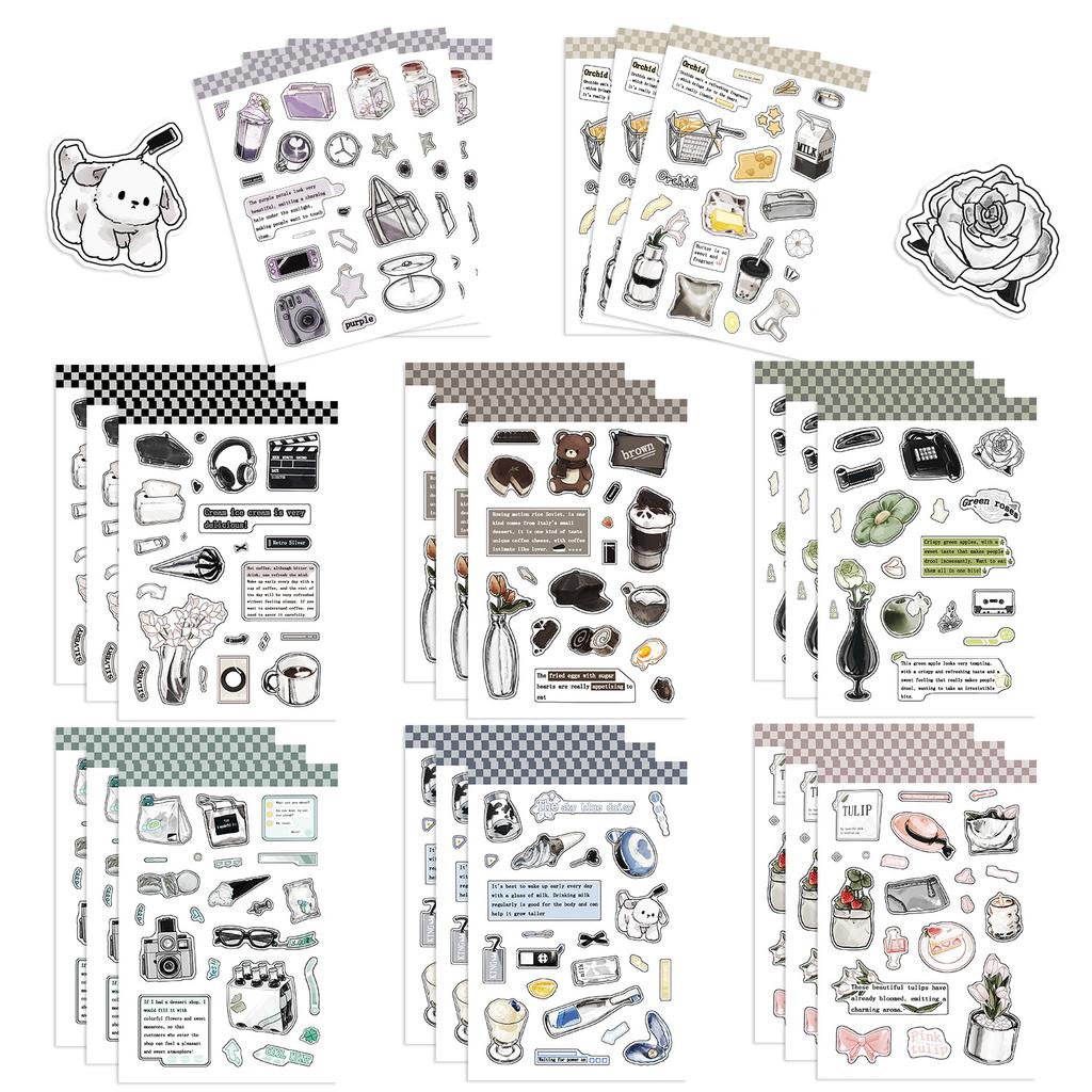 8 Моделей Ждут Выходных Наклейки Гука Сделай Сам Ручной Аккаунт Маленькая Карточка Украшение Чехла для Мобильного Телефона Корейский Инс Водонепроницаемый