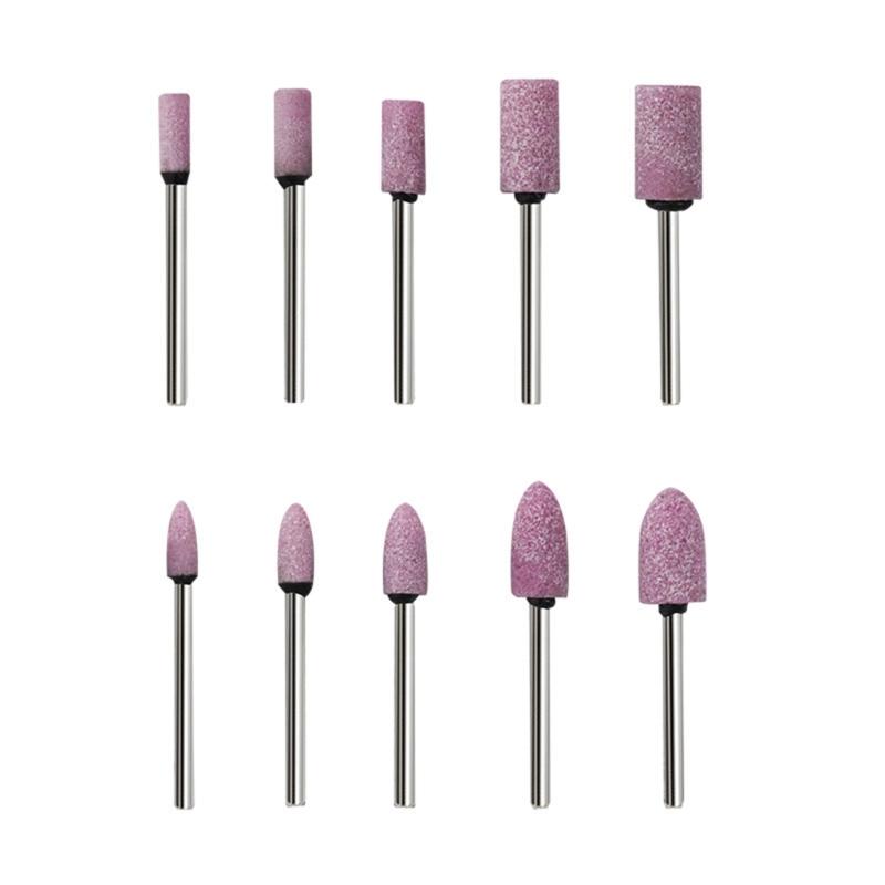 10Pcs Polishing Head Wheel Grinding Stone Bit Set for Electric Rotary Power Tool Marble Jades Craft Projects