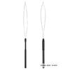 7 Pieces of Hair Extension Ring Needle Threader Hook Tool and Beading Equipment Tool Black Ring Threader Suitable for Hair or Feather Hair Extensions