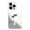 Karl Lagerfeld Klhmp16Mlgkcsgh Iphone16 Plus 6.7 Hardcase Transparent Liquid Glitter Karl&Choupette Head Magsafe
