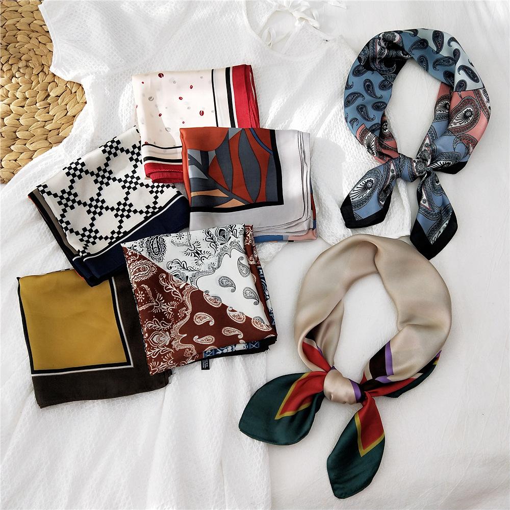 Fashion Decoration Scarf Hairband Tie Hair 70 Small Square Scarf Silk Scarf Women'S Spring And Autumn Versatile Small Scarf Professional Scarf