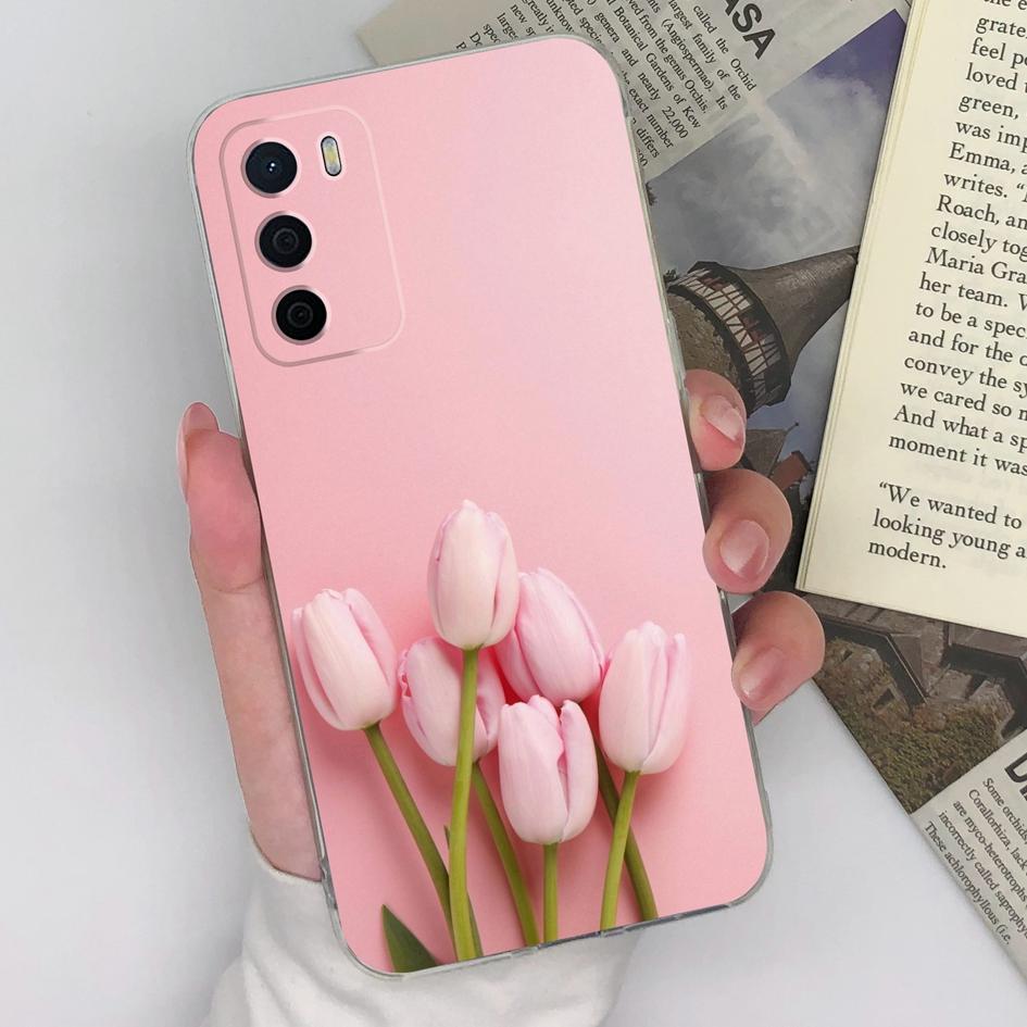 Для Oppo A15 A15S A16 A16S A17 A17K A35 A58 чехлы для телефонов красивые синие бабочки цветы узор прозрачный силиконовый противоскользящий корпус для Oppo Shell