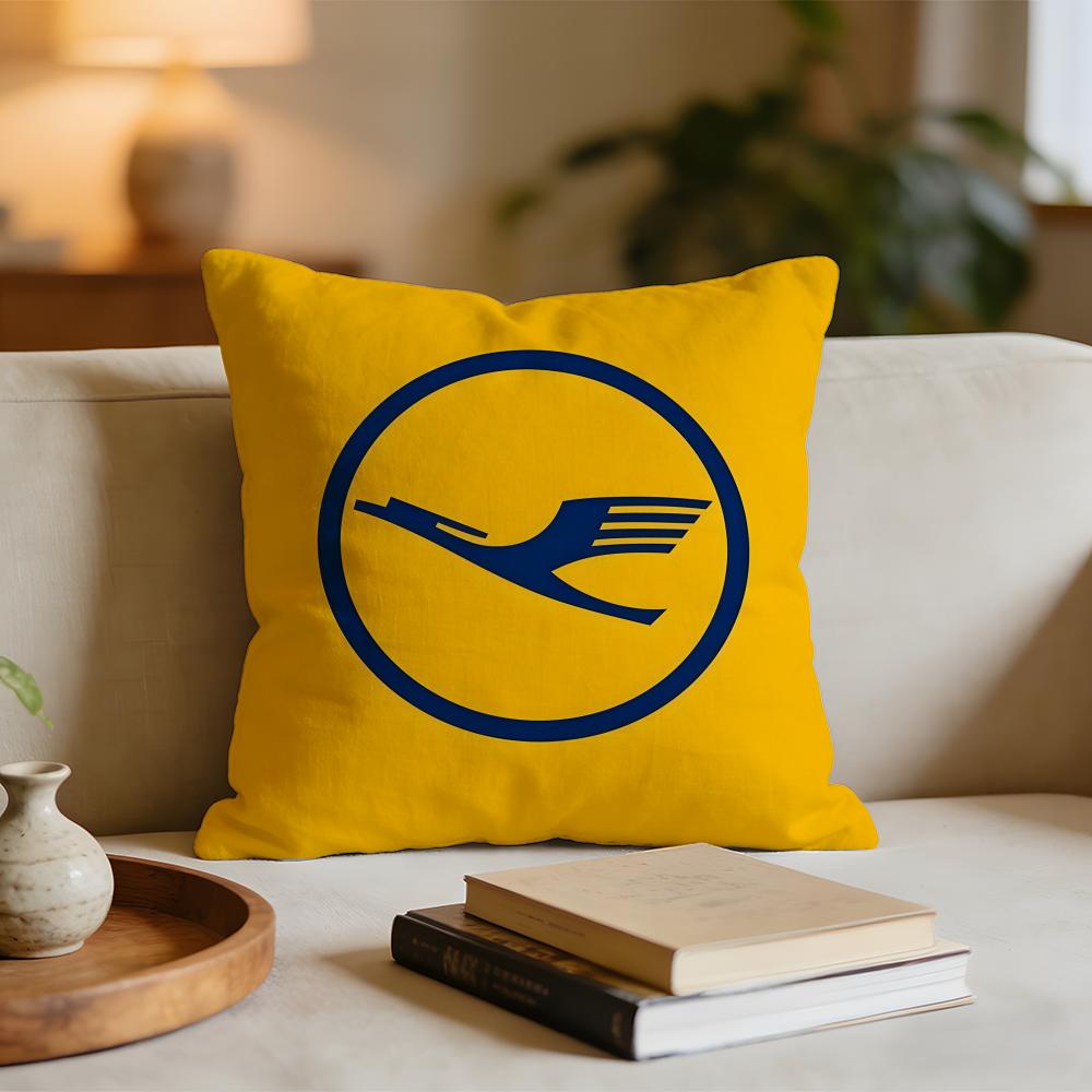 LLufthansa German Airlines Cushion Cover Short plush pillowcase for bed sofa carwashable