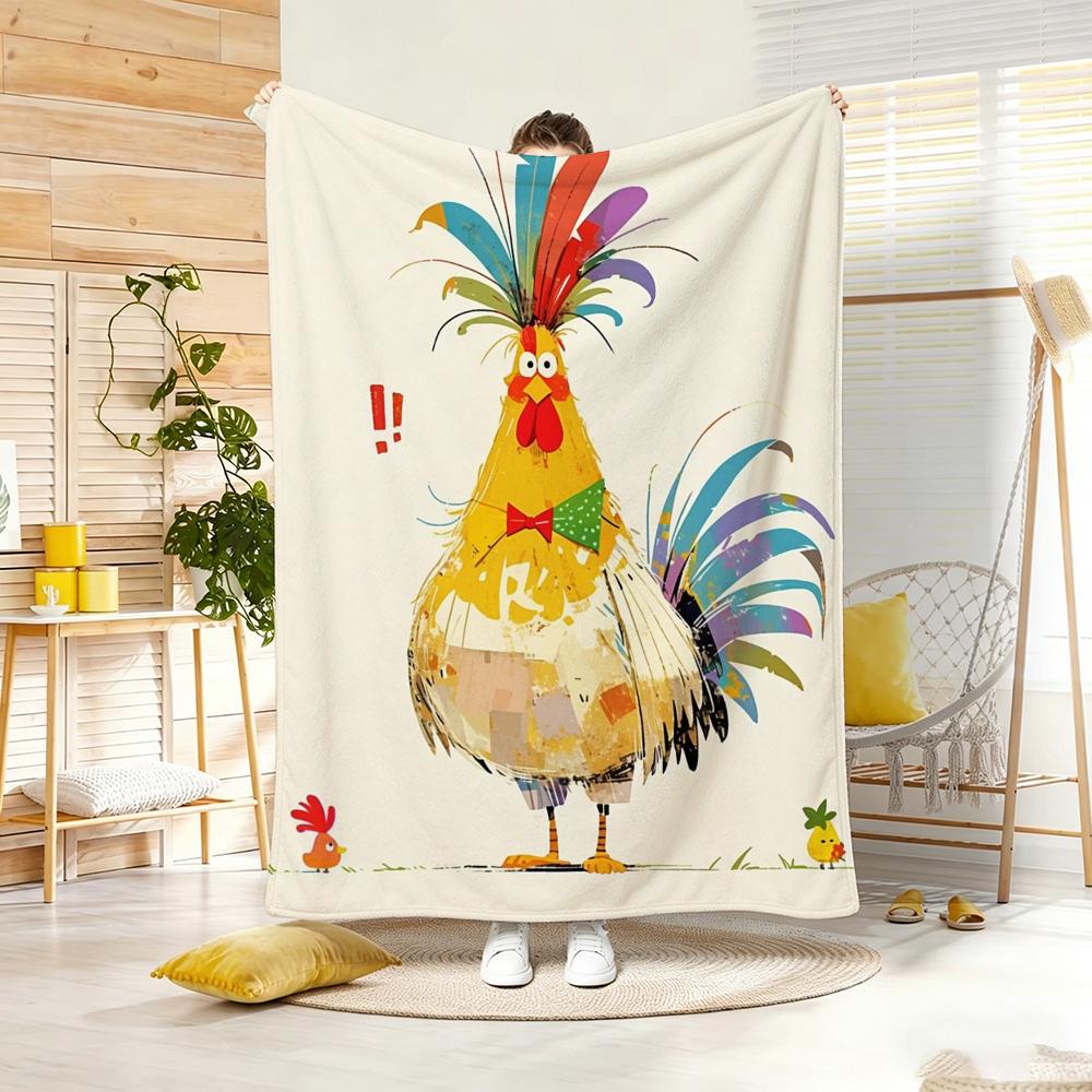 Painting Cartoon chick Throw Lightweight g Flannel Blanket Soft Skinfriendly for Summer Cooling