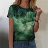 Женская мода Sky Print модная универсальная облегающая футболка с коротким рукавом
