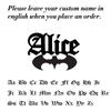 Jeshayuan Custom Bat Name Necklace Custom Gothic Name Necklace For Women Old English Font Name Necklace with Bat For Men