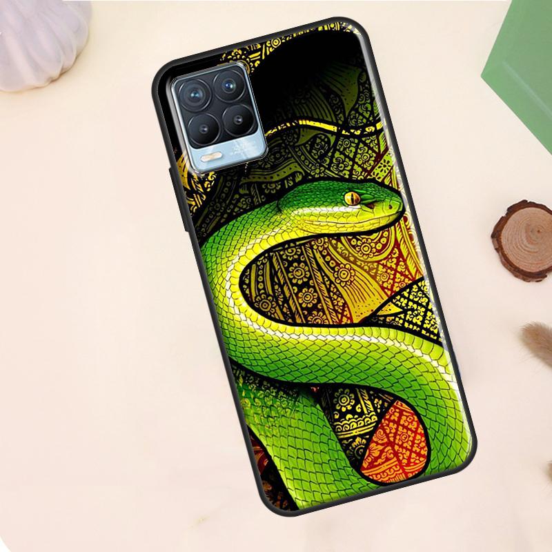 Чехол-арт с изображением змеи для Realme C67 C71 C63 C61 C55 C51 C53 C35 C65 C75 11 12 13 14 Pro Plus GT6 GT7 15 Pro