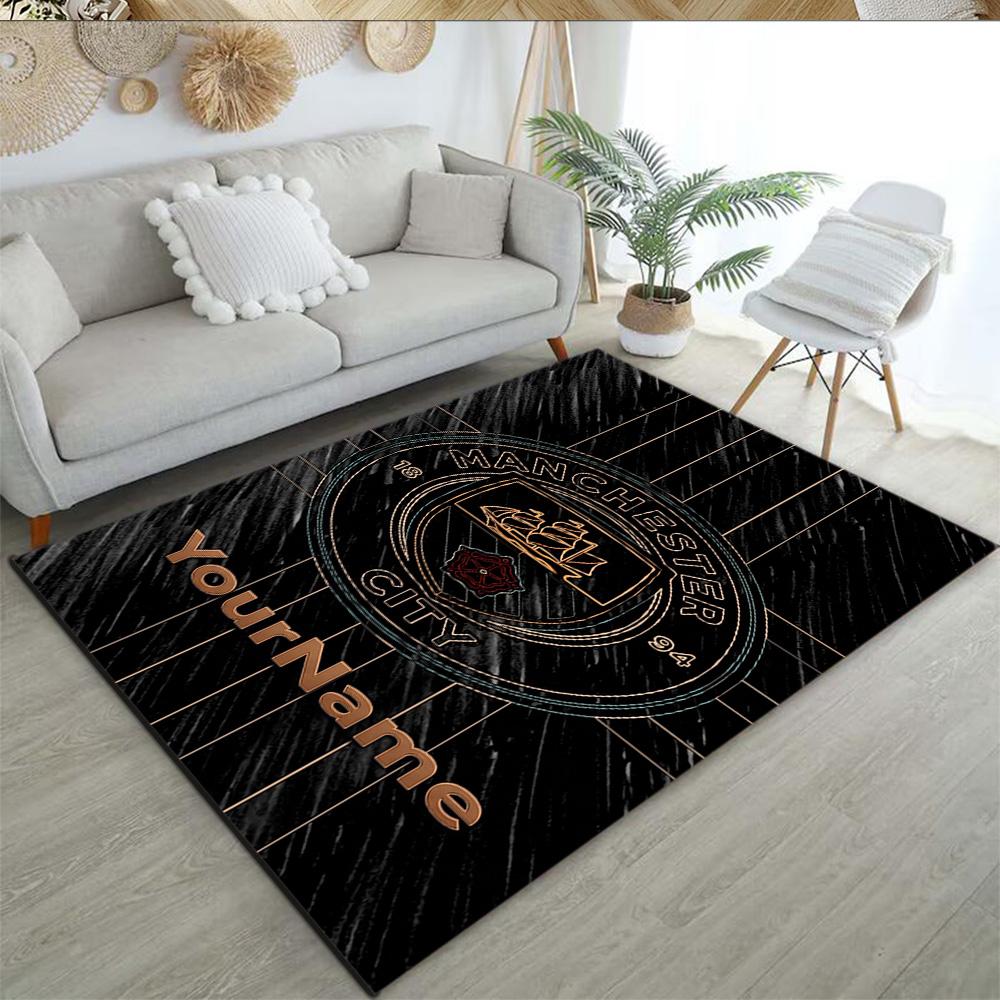 Manchester City Personalized Text Area Rug Suitable for Playrooms Outdoor Foyer Game Room Antislip Carpet Anime Office Decor