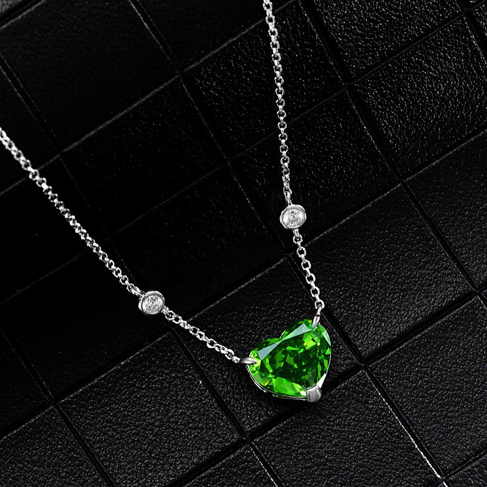 Gica Gema Изумрудные ожерелья из стерлингового серебра 925 пробы с подвеской из высокоуглеродистого бриллианта, уникальный дизайн, романтические ювелирные украшения, подарки для свадебной вечеринки, новая тенденция