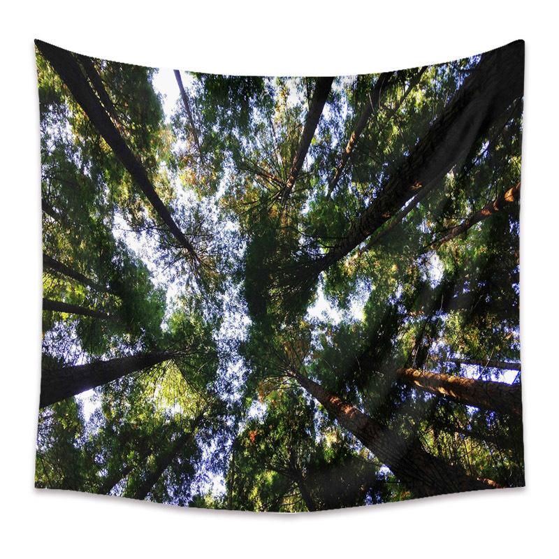 Autumn Yellow Forest Stream Landscape Print Pattern Tapestry Home Living Room Bedroom Wall Decor Background Cloth