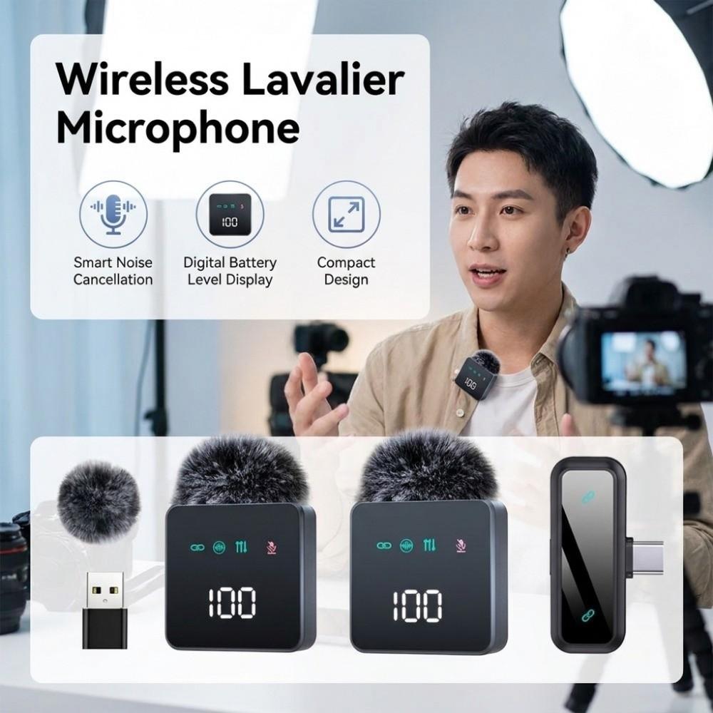 Type-C Digital Collar Microphone 360° Omnidirectional Pickup Lapel Mic Live Broadcast