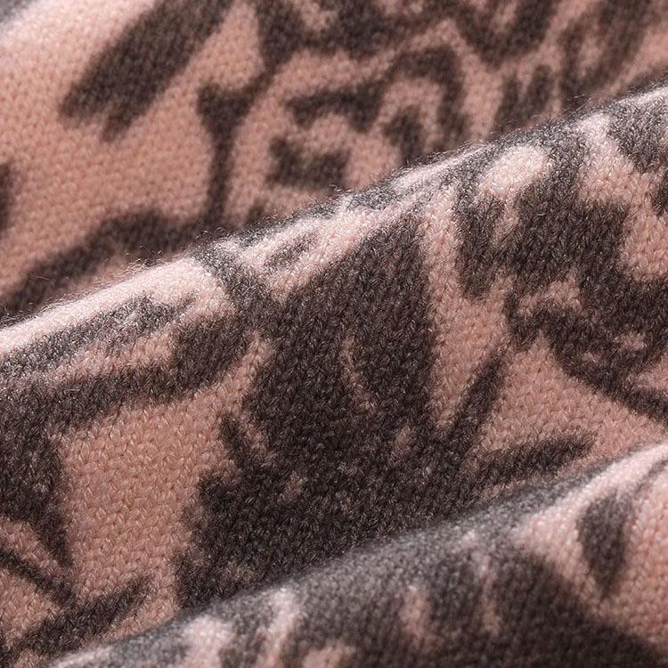 Осень-зима, женский повседневный стиль, пуловер с животным принтом, свитер, классические вязаные топы с круглым вырезом C-069